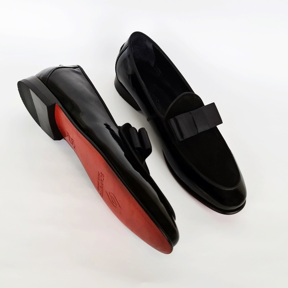 BowTie Black Men\'s Genuine Leather Loafer